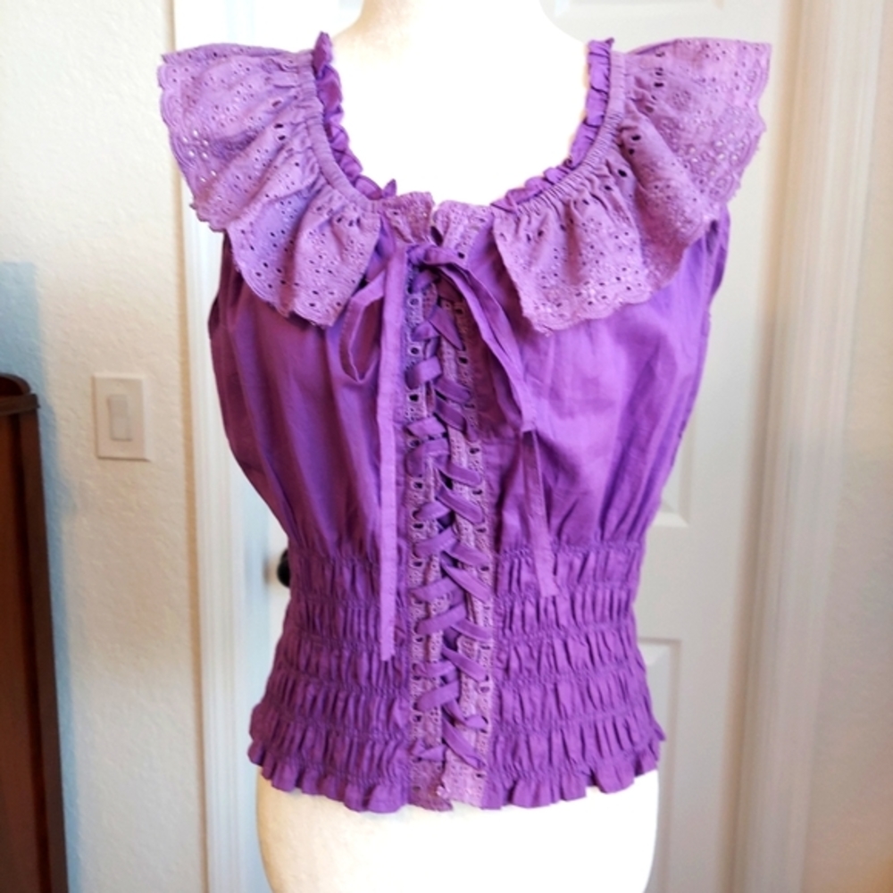 Griffin (Paris) Purple Cotton Blouse